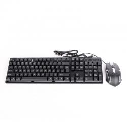 Комплект Kлавиатура и Mишка CMK-188 Black, жични, USB конектор, RGB подсветка, мултимеди
