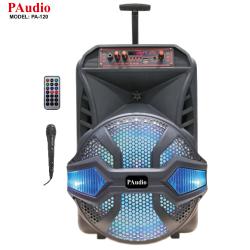 Караоке Тонколона 12 инча PAudio PA-120, Микрофон, Цветомузика, Bluetooth, FM радио, USB, micro TF card player, акумулаторна батерия