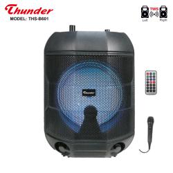 Караоке Тонколона 6.5 инча Thunder THS-B601, Микрофон, Цветомузика, Bluetooth, FM радио,