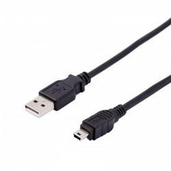 Кабел USB 2.0 А - Mini USB 5PIN, черен, 0.75 метра