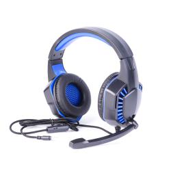 Слушалки SY-GX20, подвижен микрофон, 3.5мм стерео жак, чернo-сини