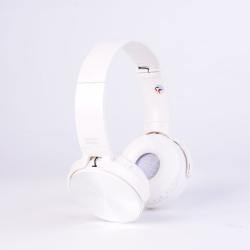 Безжични слушалки 450BT, Bluetooth, MP3 плеър, вграден микрофон, Цвят: Бял