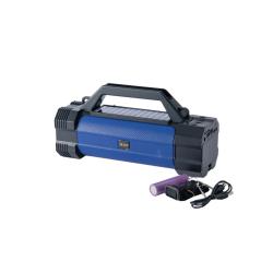 Bluetooth колонка HF-U40, Соларен панел, Фенер, LED, FM радио, литиево-йонна батерия, слот за USB/micro SD CARD, TWS функция, чернo-синя