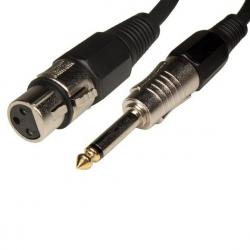 Микрофонен кабел Mono Jack 6.35мм - CANON (XLR), 5 метра