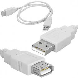 Кабел USB 2.0 удължител, USB A мъжки - USB A женски, сив, 3 метра