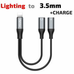 Преходник iPhone към 3.5mm жак женски + iPhone женски, YOURZ MU4, черен