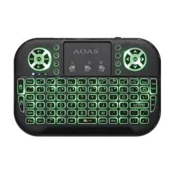 Мини клавиатура и мишка C-1001 Black wireless и Bluetooth LIGHT, Безжична, Mишка, Tъчпад, с подсветка, Черна