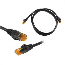 LAN Кабел UTP PATCH, с конектори RJ45, CAT6E, черен, 1 метър