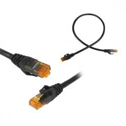 LAN Кабел UTP PATCH, с конектори RJ45, CAT6E, черен, 0.5 метра