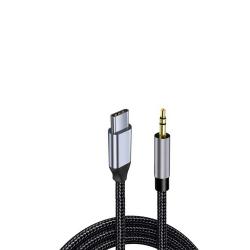 Кабел за слушалки TYPE C мъжки - 3.5мм жак мъжки, 1 метър