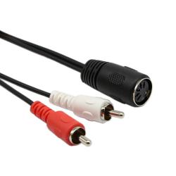 Аудио кабел 5p DIN(C) женски - 2 чинча мъжки, 0.2 метра