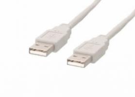 Кабел USB 2.0 A, USB А мъжки - USB А мъжки, бял, 1.5 метра