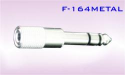 Конектор F-164M, преход Stereo jack 6.3mm мъжки - Stereo jack 3.5mm женски, метален, сребрист