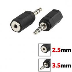 2.5mm to 3.5mm Конектор, преход Stereo jack 2.5mm женски - Stereo jack 3.5mm мъжки