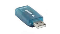 Саунд карта USB 5.1 3D, 2x3.5mm Stereo jack за слушалки и аудио изход, синя