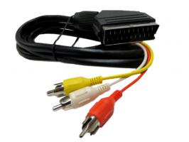 Аудио видео кабел SCART-3RCA, 1.5 метра