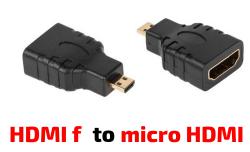 HDMI(f) to micro-HDMI конектор, HDMI женски към Micro HDMI D мъжки, позлатени конектори